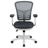 Alamont Home - Nicholas Contemporary Mesh Executive Swivel Office Chair - Dark Gray Mesh/White Frame - Alternate Views