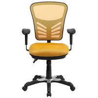 Alamont Home - Nicholas Contemporary Mesh Executive Swivel Office Chair - Yellow-Orange - Alternate Views