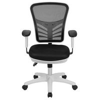 Alamont Home - Nicholas Contemporary Mesh Executive Swivel Office Chair - Black Mesh/White Frame - Alternate Views