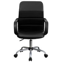 Alamont Home - Manor Contemporary Leather/Faux Leather Swivel Office Chair - Black - Alternate Views