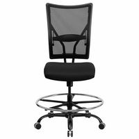 Alamont Home - Hercules Contemporary Big & Tall Fabric Drafting Stool - Black - Alternate Views