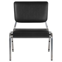 Alamont Home - Hercules Contemporary Vinyl Big & Tall Stack Chair - Black Vinyl - Alternate Views