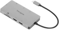 Targus - USB-C Dual HDMI 4K Docking Station with 100W PD Pass-Thru - Silver - Alternate Views