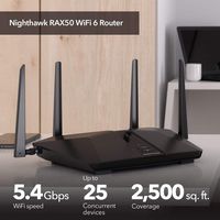 NETGEAR - Nighthawk AX5400 Dual-Band Wi-Fi 6 Router - Black - Alternate Views