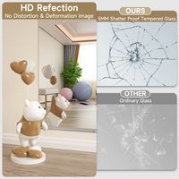 LOVMOR - 2PCS Polished 36 in. W x 72 in. Modern Rectangular Tempered Glass Wall Mirror - Silver - Alternate Views