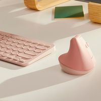 Logitech - Lift Vertical Wireless Ergonomic Mouse with 4 Customizable Buttons - Wireless - Rose - Alternate Views