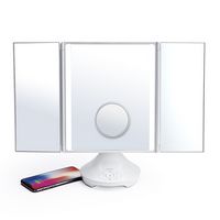 iHome - REFLECT TRIFOLD Vanity Speaker with Bluetooth, Speakerphone, and USB Charging - White - Alternate Views