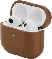 Insignia™ - Magnetic Leather Case for Apple AirPods (3rd Generation) - Brown - Alternate Views