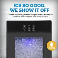 NewAir - 44lb. Nugget Countertop Ice Maker with Self-Cleaning Function - Black Stainless Steel - Alternate Views
