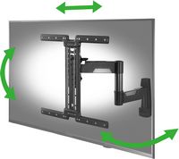 Rocketfish™ - Full-Motion TV Wall Mount for Most 32”-55” TVs - Black - Alternate Views