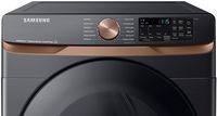 Samsung - 7.5 Cu. Ft. Stackable Smart Electric Dryer with Steam and Sensor Dry - Brushed Black - Alternate Views