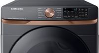 Samsung - 7.5 Cu. Ft. Stackable Smart Gas Dryer with Steam and Sensor Dry - Brushed Black - Alternate Views