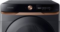 Samsung - 7.5 Cu. Ft. Stackable Smart Electric Dryer with Steam and Super Speed Dry - Brushed Black - Alternate Views