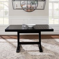 Walker Edison - Modern Farmhouse Expandable Trestle Dining Table - Antique Black - Alternate Views