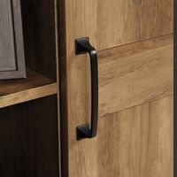 Sauder - Pine Sliding 2-Door Storage Cabinet - Brown - Alternate Views