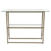 Alamont Home - Mar Vista Collection Glass Console Table with Criss Cross Matte Frame - Clear/Matt... - Alternate Views