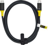 Insignia™ - 8ft 100W USB-C to USB-C Charge-and-Sync Braided Cable - Black - Alternate Views