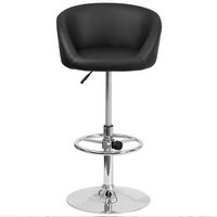 Alamont Home - Contemporary Adjustable Height Barstool - Black Vinyl - Alternate Views