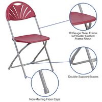 Alamont Home - Hercules Folding Chair - Burgundy - Alternate Views