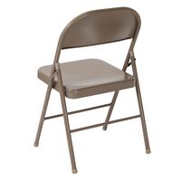 Alamont Home - Hercules Series Double Braced Metal Folding Chair (set of 4) - Beige - Alternate Views