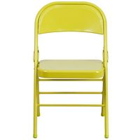 Alamont Home - Hercules Metal Upholstered Folding Chair - Twisted Citron - Alternate Views