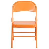 Alamont Home - Hercules Colorburst Series Double Hinged Metal Folding Chair (set of 2) - Orange M... - Alternate Views