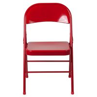 Alamont Home - Hercules Series Double Braced Metal Folding Chair - Red - Alternate Views
