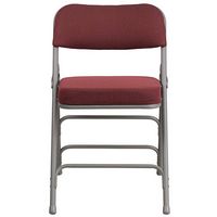 Alamont Home - Hercules Series Curved Triple Braced Fabric Metal Folding Chair - Burgundy - Alternate Views