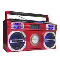 Studebaker - Bluetooth Boombox with FM Radio, CD Player, 10 watts RMS - Red - Alternate Views
