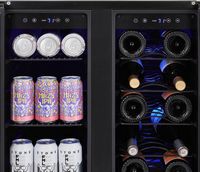 NewAir - 18 Bottle and 58 Can Built-in Dual Zone Wine and Beverage Cooler with French Doors and A... - Alternate Views