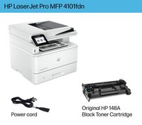 HP - LaserJet Pro MFP 4101fdn Black-and-White All-in-One Laser Printer - White - Alternate Views