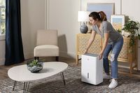 GE - 22-Pint Energy Star Portable Dehumidifier with Smart Dry for Damp Spaces - White - Alternate Views