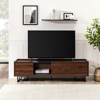 Walker Edison - Contemporary Low TV Stand for TVs up to 65” - Dark Walnut - Alternate Views