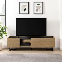 Walker Edison - Contemporary Low TV Stand for TVs up to 65” - Coastal Oak - Alternate Views