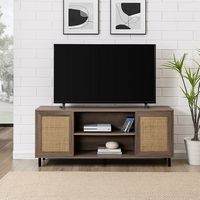 Walker Edison - Boho 2-Door Rattan TV Stand for TVs up to 60” - Driftwood - Alternate Views