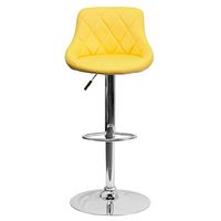 Alamont Home - Caldwell Contemporary Vinyl Barstool (set of 2) - Yellow - Alternate Views