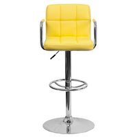 Alamont Home - Genna Contemporary Vinyl Barstool (set of 2) - Yellow - Alternate Views