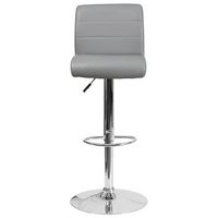Alamont Home - Marietta Contemporary Vinyl Barstool (set of 2) - Gray - Alternate Views