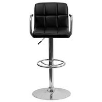 Alamont Home - Genna Contemporary Vinyl Barstool (set of 2) - Black - Alternate Views