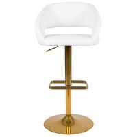 Alamont Home - Erik Contemporary Vinyl Barstool (set of 2) - White - Alternate Views