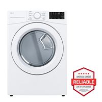 LG - 7.4 Cu. Ft. Stackable Gas Dryer with Wrinkle Care - White - Alternate Views