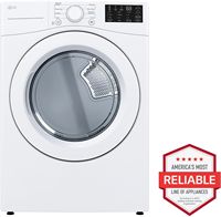 LG - 7.4 Cu. Ft. Electric Dryer with Wrinkle Care - White - Alternate Views