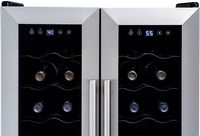 NewAir - 24-Bottle Dual Zone Wine Cooler with French Doors - Stainless Steel - Alternate Views