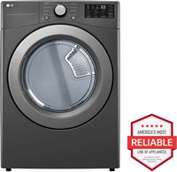 LG - 7.4 Cu. Ft. Electric Dryer with Wrinkle Care - Middle Black - Alternate Views