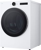 LG - 7.4 Cu. Ft. Smart Electric Dryer with Steam and Sensor Dry - White - Alternate Views