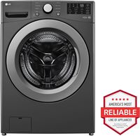 LG - 5.0 Cu. Ft. High-Efficiency Stackable Front Load Washer with 6Motion Technology - Middle Black - Alternate Views