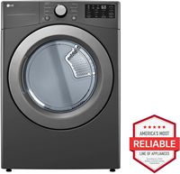 LG - 7.4 Cu. Ft. Stackable Gas Dryer with Wrinkle Care - Middle Black - Alternate Views