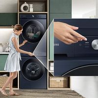 Samsung - Stacking and Multi-Control Combo Kit for Bespoke Hybrid Heat Pump Dryer - Brushed Navy - Alternate Views