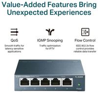 TP-Link - 5-Port 10/100/1000 Mbps Unmanaged Switch - Black - Alternate Views