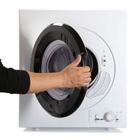 Black+Decker - 2.65 Cu.Ft. Stackable Smart Electric Dryer with Standard Wall Outlet - White - Alternate Views